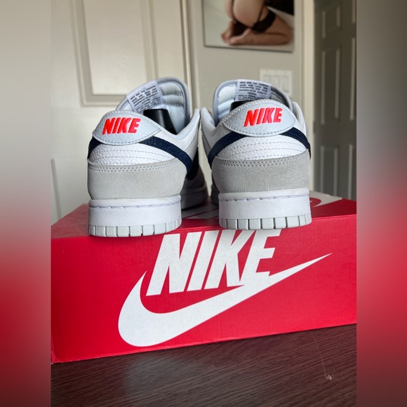 Nike Dunk Low Mini Swoosh - Football Grey Midnight Navy - Picture 5 of 8